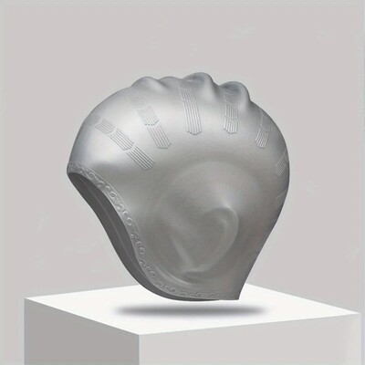 DIZETION izdržljiva silikonska kapa za plivanje s džepovima za uši za odrasle i tinejdžere - štiti dugu kosu i pruža visoku elastičnost