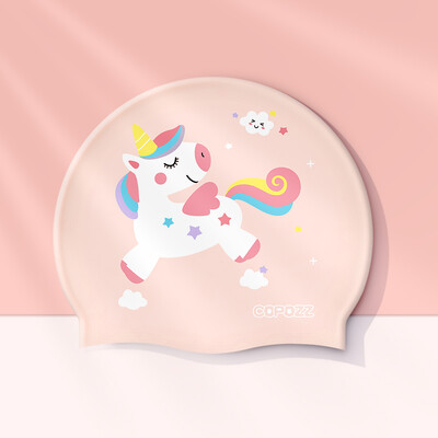 Copozz kape za plivanje, visoko elastične, ljupke dječje tkanine iz crtanih filmova, slatka zaštita za uši sa životinjama iz crtanih filmova, za dječake i djevojčice, šešir za ronjenje u bazenu