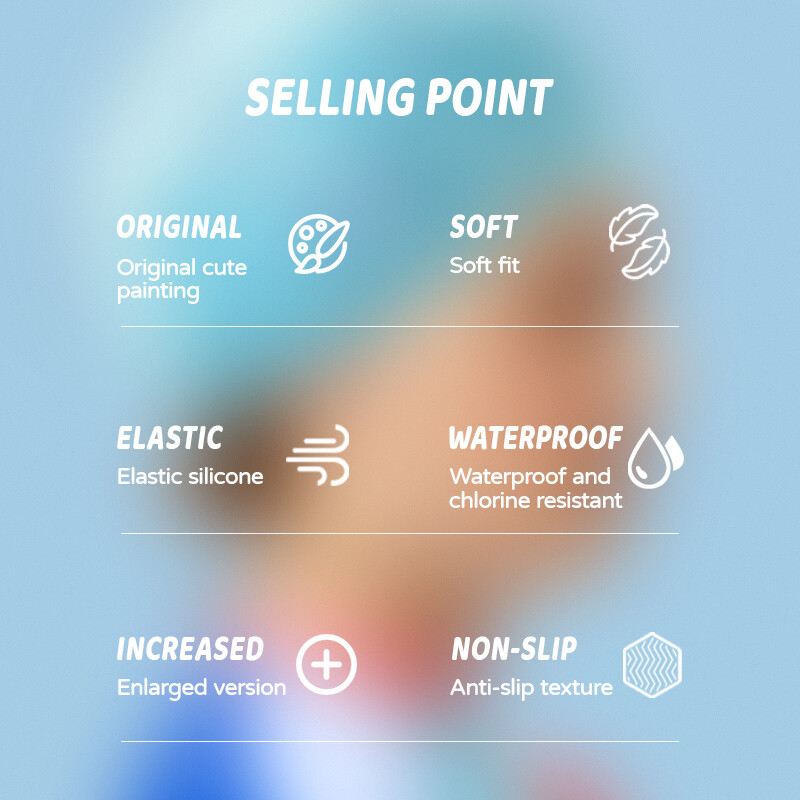 Copozz kape za plivanje, visoko elastične, ljupke dječje tkanine iz crtanih filmova, slatka zaštita za uši sa životinjama iz crtanih filmova, za dječake i djevojčice, šešir za ronjenje u bazenu