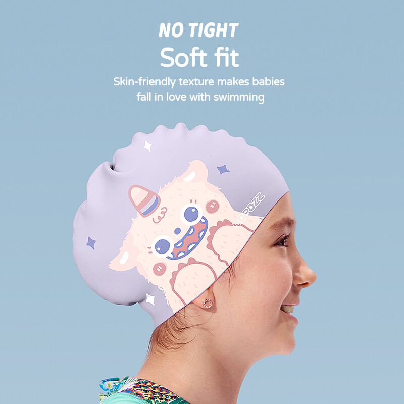Copozz kape za plivanje, visoko elastične, ljupke dječje tkanine iz crtanih filmova, slatka zaštita za uši sa životinjama iz crtanih filmova, za dječake i djevojčice, šešir za ronjenje u bazenu