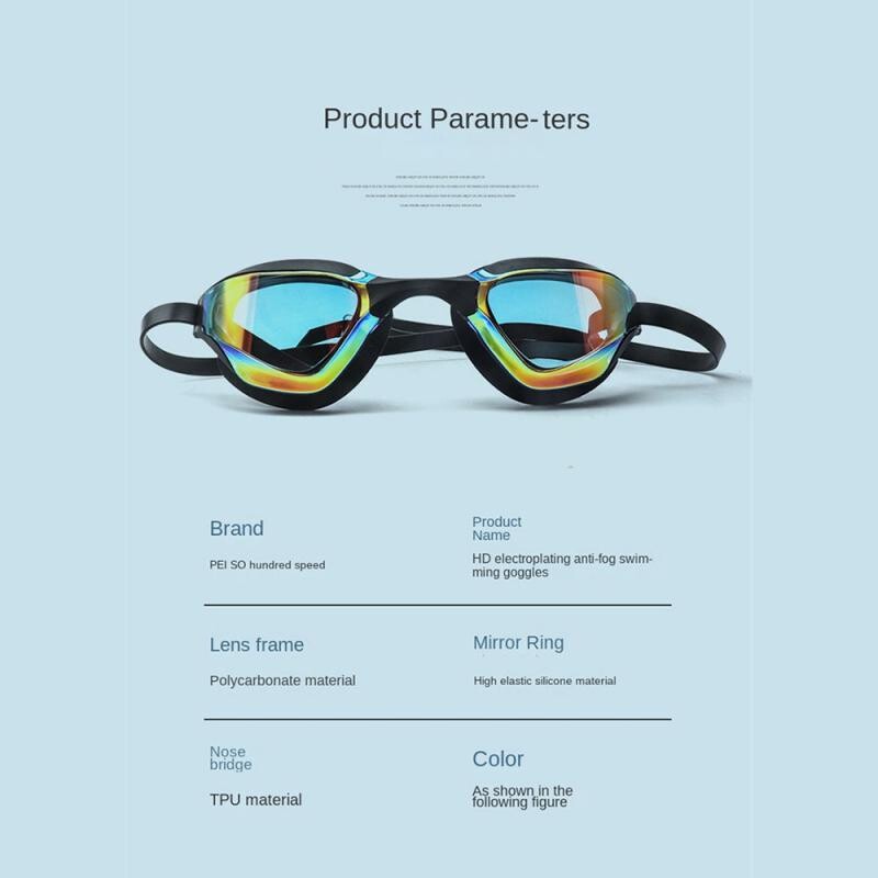 Naočale za plivanje za muškarce, žene protiv zamagljivanja UV dioptrijske vodootporne silikonske naočale za plivanje, naočale za plivanje, odrasle, djecu, ronilačke naočale