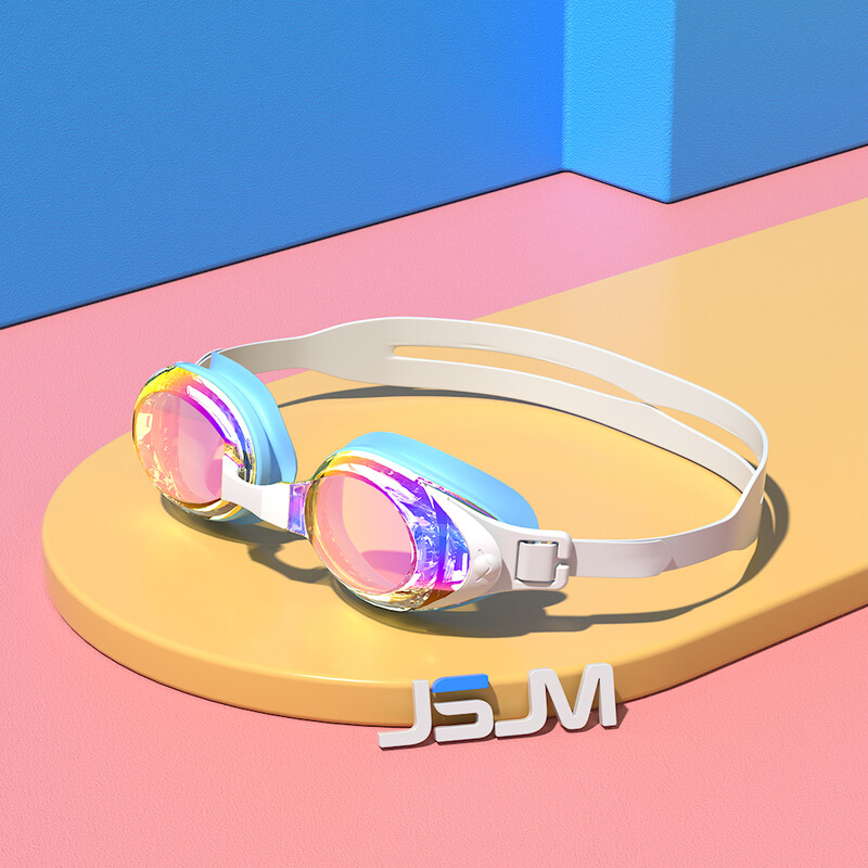 JSJM 2024 Nové detské plavecké okuliare, proti zahmlievaniu, proti UV žiareniu, silikónové nastaviteľné profesionálne plavecké okuliare