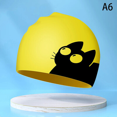 Slatka mačka kapa za plivanje za dugu dlaku, uši štite djecu, djecu, vodootporna, elastična silikonska kapa za bazen, kape za kupanje, šešir za ronjenje