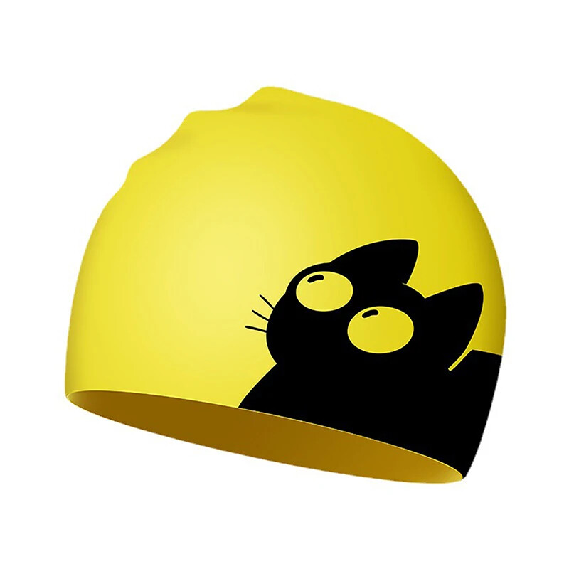 Slatka mačka kapa za plivanje za dugu dlaku, uši štite djecu, djecu, vodootporna, elastična silikonska kapa za bazen, kape za kupanje, šešir za ronjenje