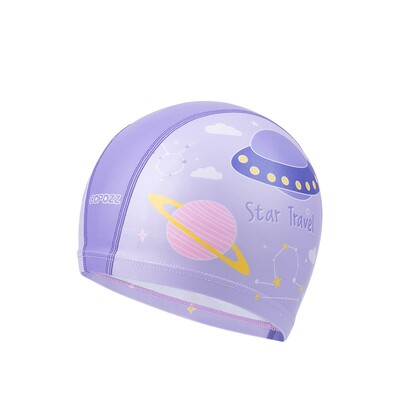 Crtane kape za plivanje Dječaci Djevojčice PU Dječje vodootporne kape za plivanje Dječje kape za bazen Štitnik za uši Šarena dječja kapa za kupanje