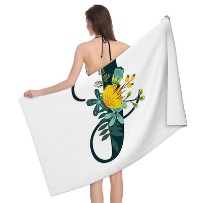 Acasa prosoape de baie pentru corp prosoape de baie litere si flori cu uscare rapida prosop de plaja din microfibra barbati si femei sport mari