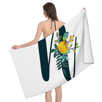 Acasa prosoape de baie pentru corp prosoape de baie litere si flori cu uscare rapida prosop de plaja din microfibra barbati si femei sport mari