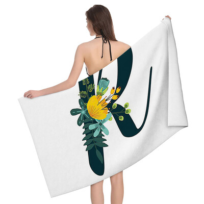 Acasa prosoape de baie pentru corp prosoape de baie litere si flori cu uscare rapida prosop de plaja din microfibra barbati si femei sport mari