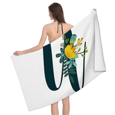 Acasa prosoape de baie pentru corp prosoape de baie litere si flori cu uscare rapida prosop de plaja din microfibra barbati si femei sport mari