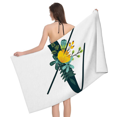 Acasa prosoape de baie pentru corp prosoape de baie litere si flori cu uscare rapida prosop de plaja din microfibra barbati si femei sport mari