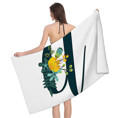 Acasa prosoape de baie pentru corp prosoape de baie litere si flori cu uscare rapida prosop de plaja din microfibra barbati si femei sport mari