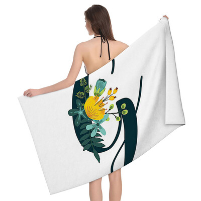 Acasa prosoape de baie pentru corp prosoape de baie litere si flori cu uscare rapida prosop de plaja din microfibra barbati si femei sport mari