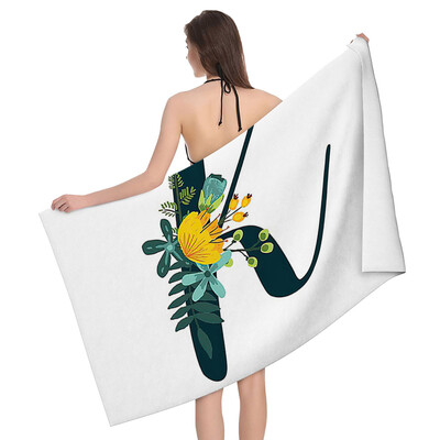 Acasa prosoape de baie pentru corp prosoape de baie litere si flori cu uscare rapida prosop de plaja din microfibra barbati si femei sport mari