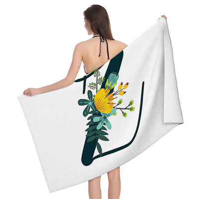 Acasa prosoape de baie pentru corp prosoape de baie litere si flori cu uscare rapida prosop de plaja din microfibra barbati si femei sport mari