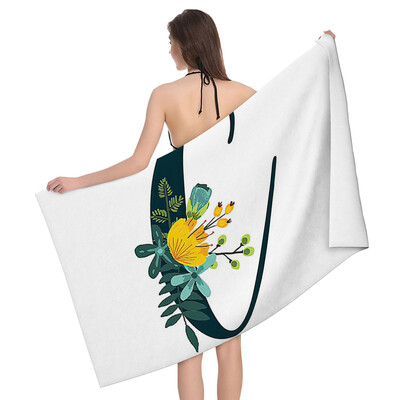 Acasa prosoape de baie pentru corp prosoape de baie litere si flori cu uscare rapida prosop de plaja din microfibra barbati si femei sport mari