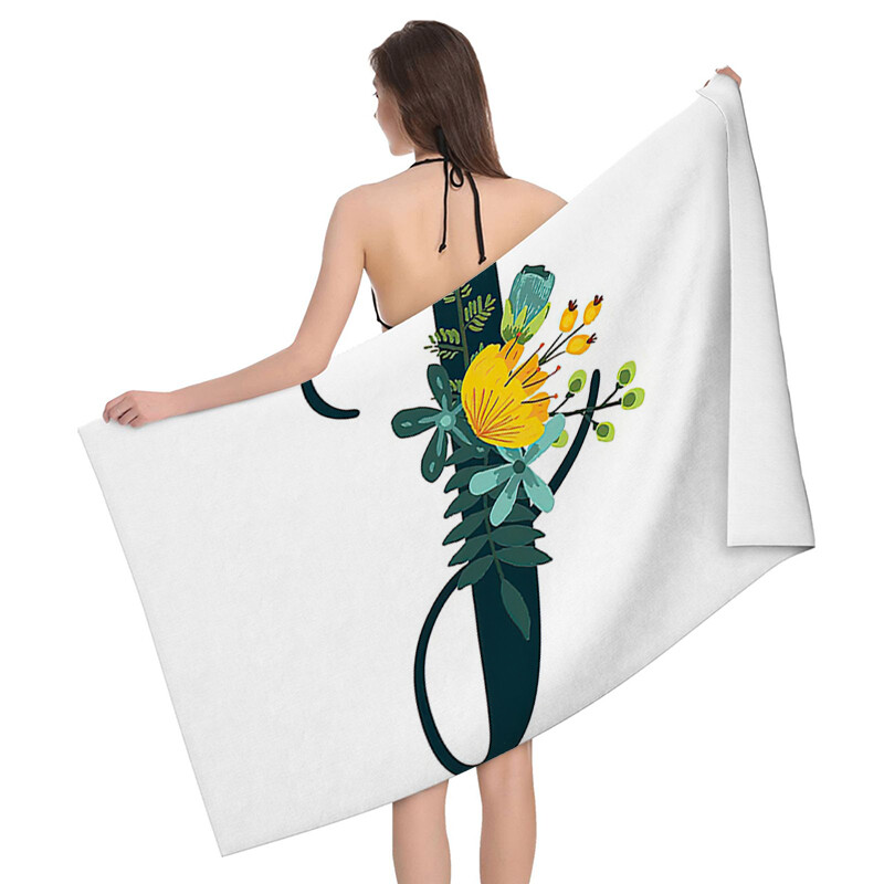 Acasa prosoape de baie pentru corp prosoape de baie litere si flori cu uscare rapida prosop de plaja din microfibra barbati si femei sport mari