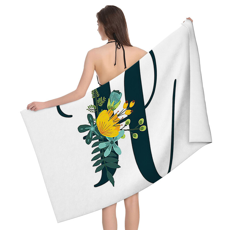 Acasa prosoape de baie pentru corp prosoape de baie litere si flori cu uscare rapida prosop de plaja din microfibra barbati si femei sport mari