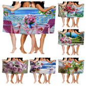 Domáce osušky na telo, uteráky do kúpeľne, rýchloschnúci plážový uterák z mikrovlákna, olejomaľba, mužský veľký športový uterák