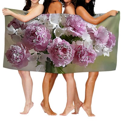 Domáce osušky na telo, uteráky do kúpeľne, rýchloschnúci plážový uterák z mikrovlákna, olejomaľba, mužský veľký športový uterák