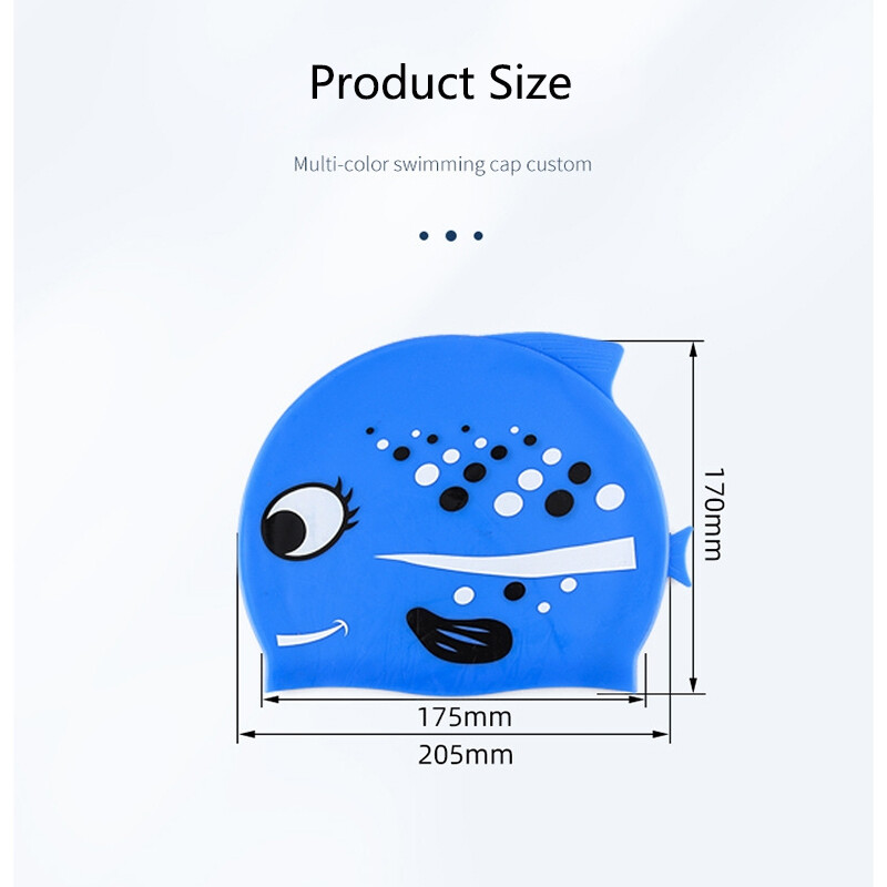 Nová detská kreslená plavecká čiapka, detská nepremokavá elastická silikónová plavecká čiapka, bazén, vodné športy, ochrana uší, klobúk pre chlapcov a dievčatá, plavecká čiapka
