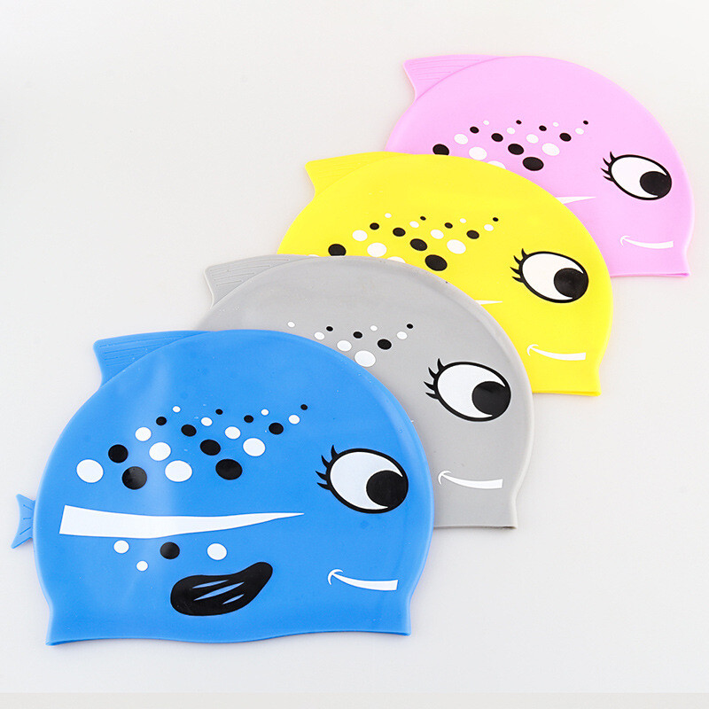 Nová detská kreslená plavecká čiapka, detská nepremokavá elastická silikónová plavecká čiapka, bazén, vodné športy, ochrana uší, klobúk pre chlapcov a dievčatá, plavecká čiapka