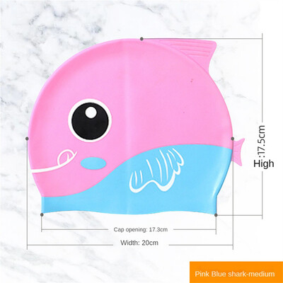 Dječja kapa za plivanje s crtanim filmovima Elastična silikonska visokokvalitetna plivačka kapa za vodene sportove u bazenu Zaštitna kapa za uši Šeširi za kupanje Dječak Djevojčica