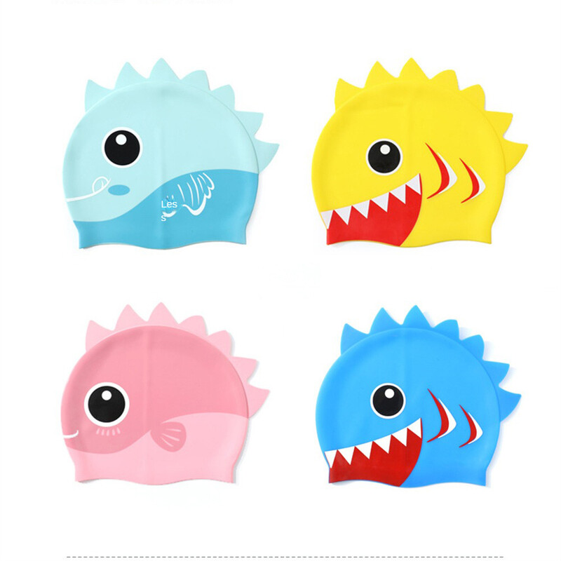 Dječja kapa za plivanje s crtanim filmovima Elastična silikonska visokokvalitetna plivačka kapa za vodene sportove u bazenu Zaštitna kapa za uši Šeširi za kupanje Dječak Djevojčica