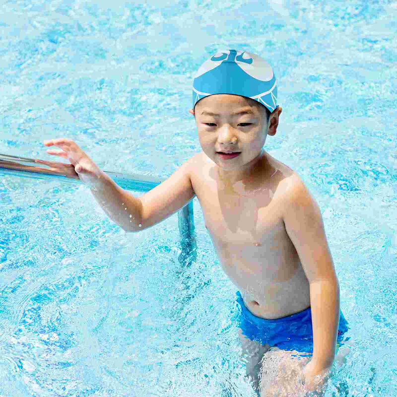 Ekološki šešir za plivanje Kape za plivanje Vodootporne od čistog silikagela Crtani plavi dječji silikonski dječji