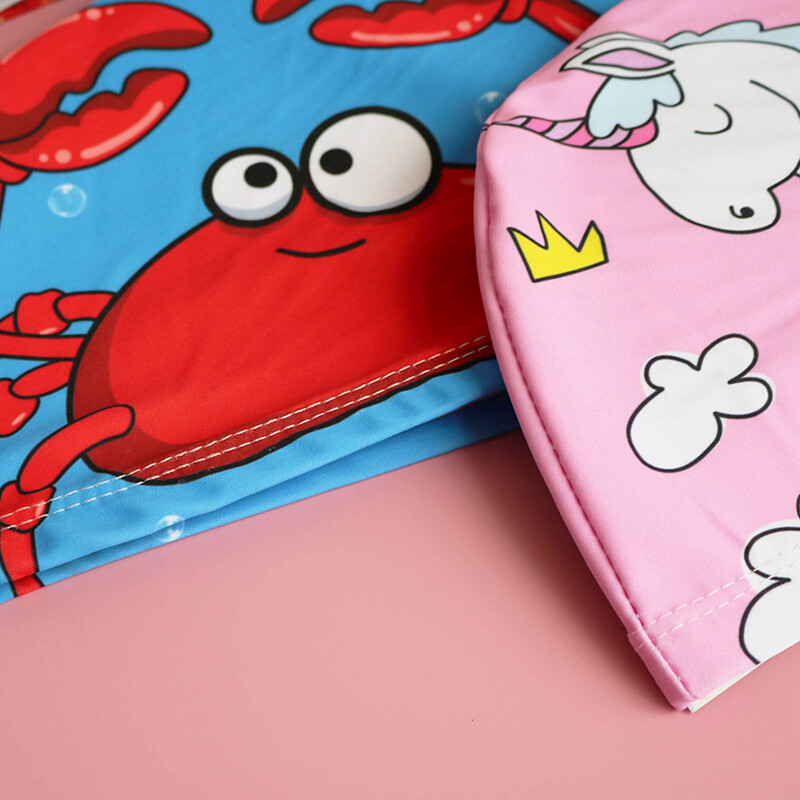 Kapa za plivanje s crtanim filmovima za djecu od elastične tkanine za plivanje u bazenu za vodene sportove za zaštitu ušiju šešir za plivanje šeširi za kupanje kape za dječake i djevojčice