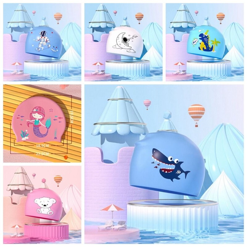 Vodootporna dječja kapa za plivanje, elastična silikonska dječja kapa za plivanje, šeširi za kupanje u obliku životinja, kapa za bazen