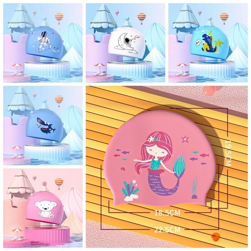 Vodootporna dječja kapa za plivanje, elastična silikonska dječja kapa za plivanje, šeširi za kupanje u obliku životinja, kapa za bazen