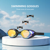 Profesionalne naočale za plivanje protiv zamagljivanja za odrasle s HD širokokutnim lećama, udobno prianjanje, podesivi nosni most, moderan dizajn, uniseks