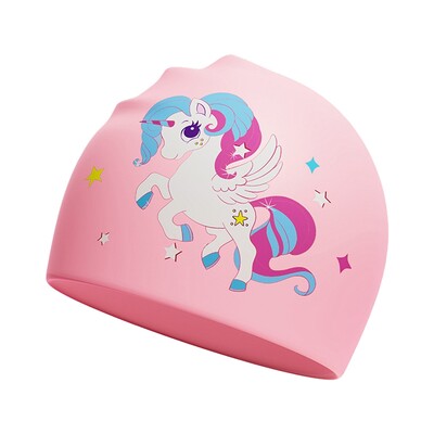 Detské elastické látkové plavecké čiapky s kreslenými motívmi, plávanie v bazéne, vodné športy, ochrana uší, klobúk, plávanie, kúpacie čiapky, čiapky pre chlapcov a dievčatá.