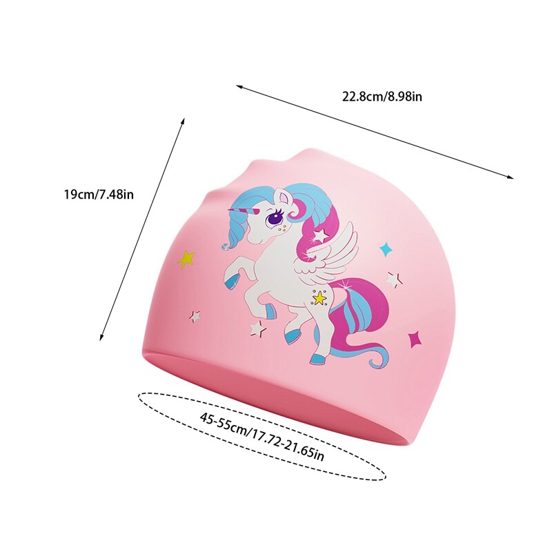 Detské elastické látkové plavecké čiapky s kreslenými motívmi, plávanie v bazéne, vodné športy, ochrana uší, klobúk, plávanie, kúpacie čiapky, čiapky pre chlapcov a dievčatá.