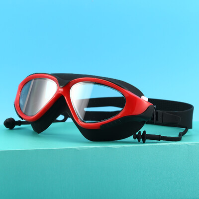 Naočale za plivanje visoke rezolucije jednodijelni čepići za uši naočale vodootporne otporne na maglu muške i ženske naočale za plivanje velikog okvira