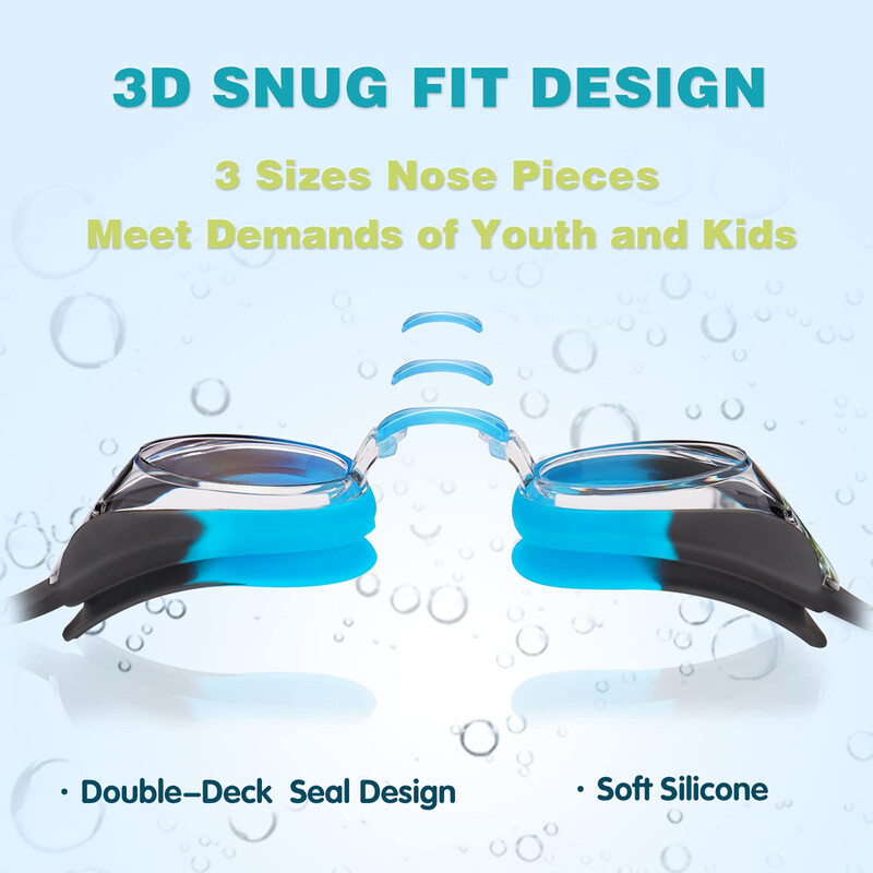 Dječje naočale za plivanje Vodootporne naočale za plivanje Naočale protiv magljenja i curenja Djevojčice Dječaci Mladi Brzo podesivi remen Dob 3-14 godina
