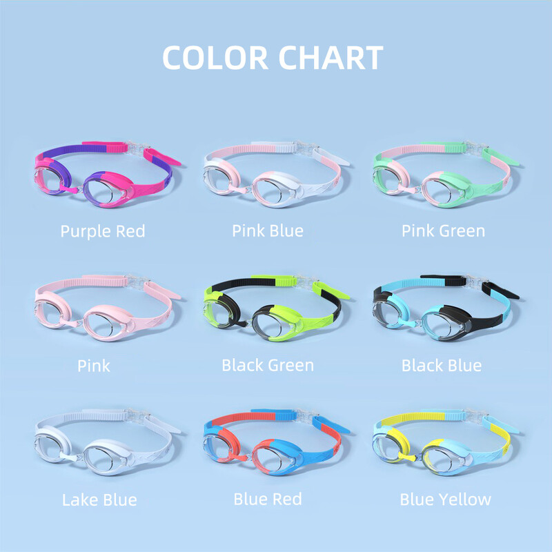 Dječje naočale za plivanje Vodootporne naočale za plivanje Naočale protiv magljenja i curenja Djevojčice Dječaci Mladi Brzo podesivi remen Dob 3-14 godina