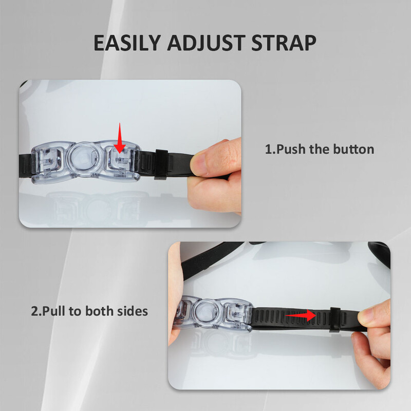 Felnőtt professzionális páramentes úszószemüveg HD széles látószögű lencsével, kényelmes illeszkedéssel, állítható orrhíddal, stílusos uniszex kialakítással