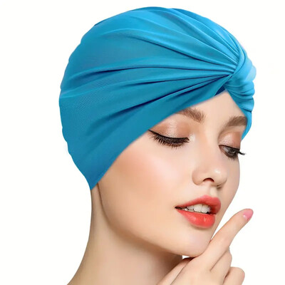 1ks protišmyková plavecká čiapka pre dlhé, kučeravé, husté vlasy a vrkoče - ideálna na pláž a k bazénu s flexibilným strihom