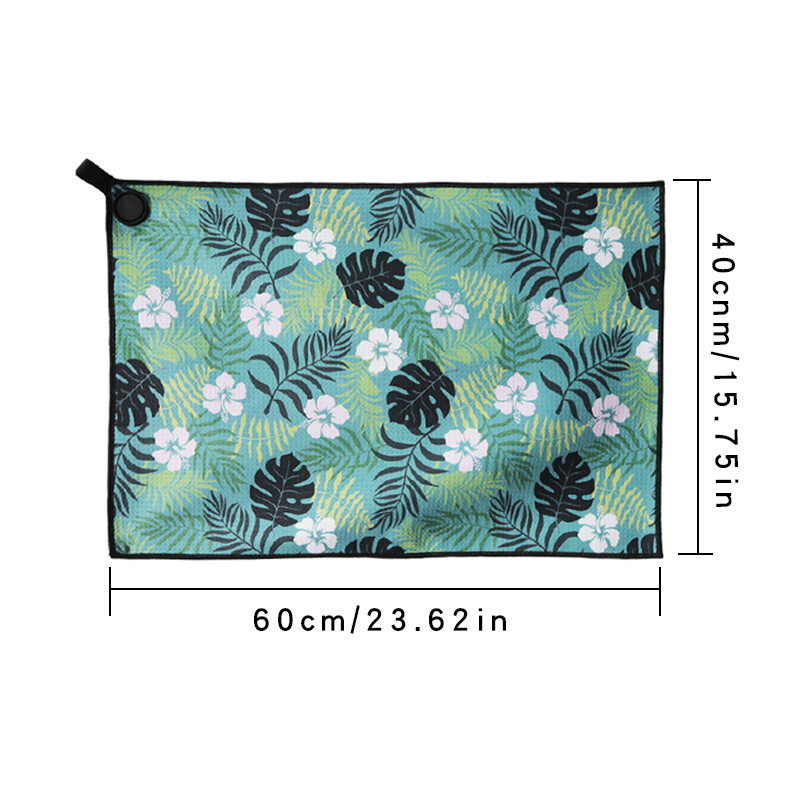 1 kom. Ručnik za golf od mikrovlakana s ispisom na magnetnu kuku, šareni uzorak vafla za trčanje, fitness, putovanja, joga, golf, sportski ručnik