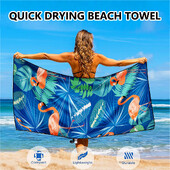 1 ks mikrovláknový plážový uterák, ľahký, tenký, odolný voči piesku, plávanie na vonkajšie cestovanie, plávanie, kúpanie, kempovanie