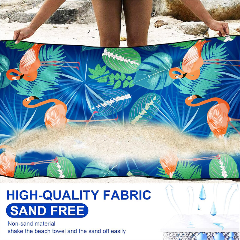 1 ks mikrovláknový plážový uterák, ľahký, tenký, odolný voči piesku, plávanie na vonkajšie cestovanie, plávanie, kúpanie, kempovanie