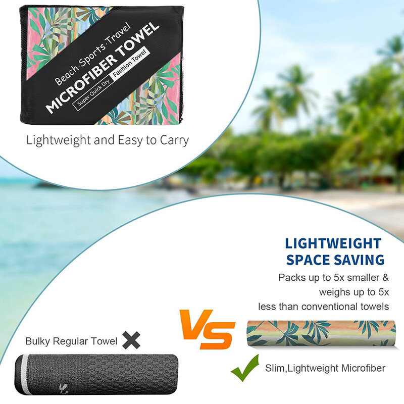 Putni ručnik za plažu od mikrovlakana od 1 komada za plivače Ručnik za plažu protiv pijeska za bazen, jogu, putovanja, avanture na otvorenom i darove