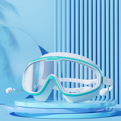 Naočale za plivanje velikog okvira Vodootporne protiv zamagljivanja HD naočale za plivanje sa čepićima za uši Dječaci Djevojčice Naočale za bazen i plažu za odraslu djecu