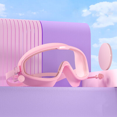 Naočale za plivanje velikog okvira Vodootporne protiv zamagljivanja HD naočale za plivanje sa čepićima za uši Dječaci Djevojčice Naočale za bazen i plažu za odraslu djecu
