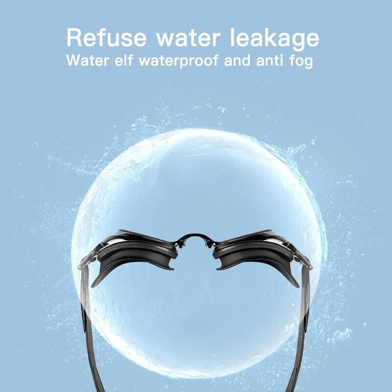 Plaukimo akiniai Neperšlampami ir nerasojantys plokšti veidrodžiai suaugusiems ir berniukams Silikoniniai plaukimo akiniai ir nardymo akinių įranga