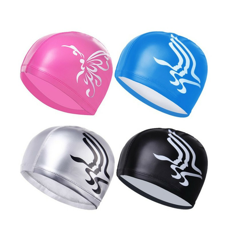 Kapa za plivanje Elastična vodootporna PU tkanina za zaštitu ušiju Duga kosa Sportska kapa za bazen Kapa za plivanje Besplatna veličina za muškarce i žene, odrasle