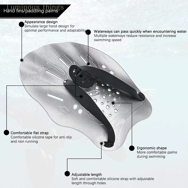 1 pár plaveckých tréningových pádel, plavecké pádla, šnorchlovacie potápačské rukavice, plutvy, športové silikónové dlaňové nastaviteľné popruhy