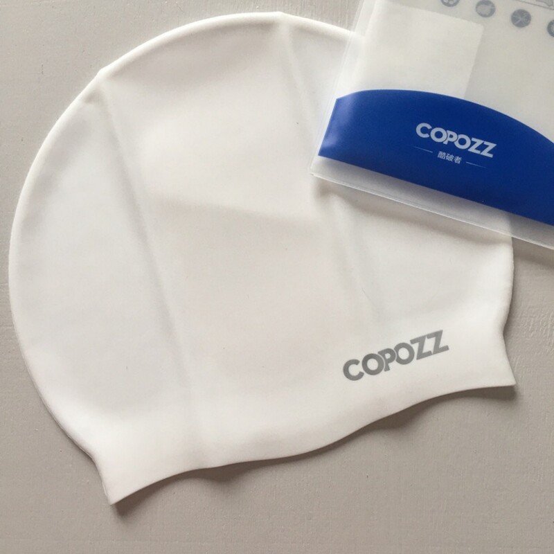 Copozz elastična silikonska gumena vodootporna zaštita za uši, duga kosa, sportska kapa za bazen, velika kapa za plivanje za muškarce, žene, odrasle