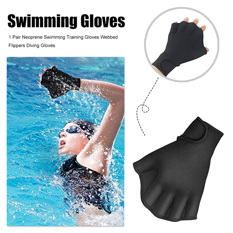Neoprenske ronilačke rukavice Elastična polovica prstiju za plivanje Prsti s rebrastim veslom Prozračna Lagana višekratna oprema za vježbanje koja se može prati